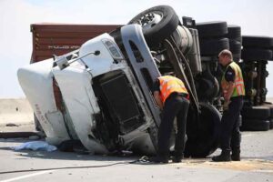 truck accident at highway
