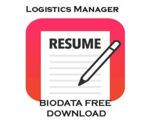 Logistics Manager bio sample download